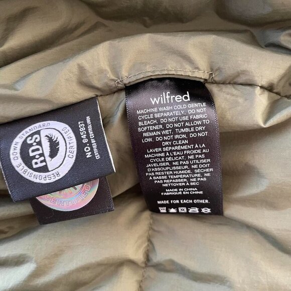 Wilfred Laramie Puffer Vest In Olive Green | Women’s Size Small - Picture 7 of 8